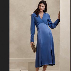 NEW with tags Banana Republic Susana Midi Dress  Size: 10  Blue Fit Flare